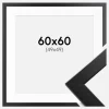 Ramme Trendline Sort 60x60 cm - Passepartout Hvid 50x50 cm