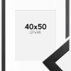 Ramme Trendline Sort 40x50 cm - Passepartout Hvid 28x35 cm