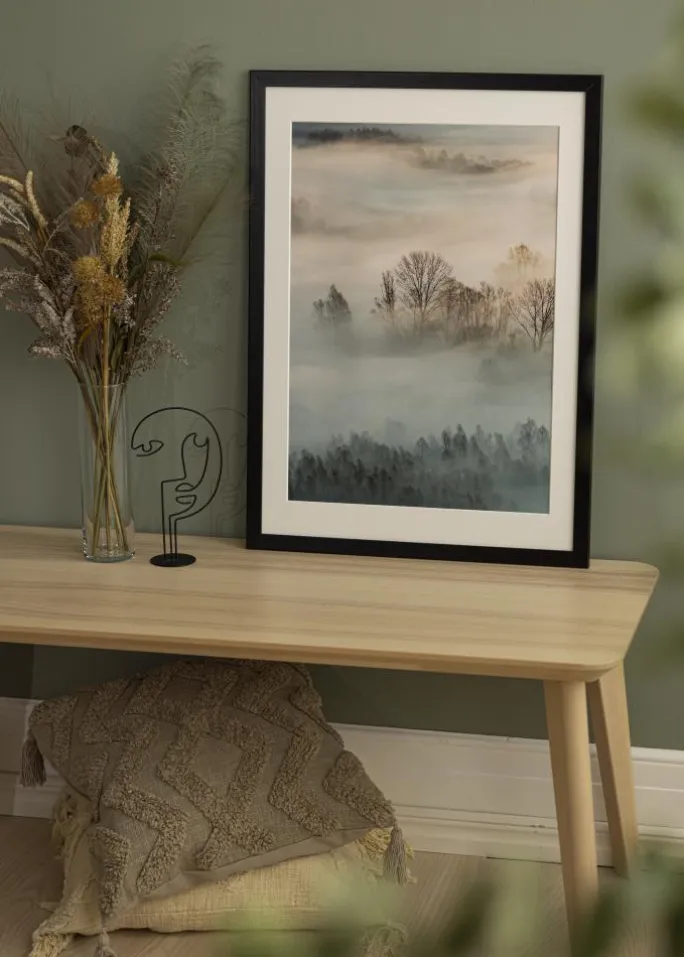 Ramme Trendline Sort 70x100 cm - Passepartout Hvid 59,4x84 cm (A1)