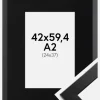 Ramme Trendline Sort 42x59,4 cm (A2) - Passepartout Sort 25x38 cm