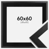 Ramme Trendline Sort 60x60 cm - Passepartout Sort 50x50 cm