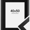 Ramme Trendline Sort 40x50 cm - Passepartout Sort 12x16 inches