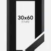 Ramme Trendline Sort 30x60 cm - Passepartout Sort 18x46 cm