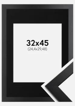 Ramme Trendline Sort 32x45 cm - Passepartout Sort 10x12 inches