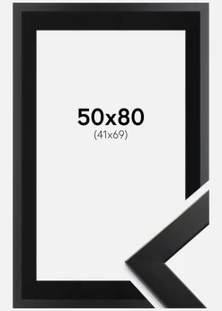 Ramme Trendline Sort 50x80 cm - Passepartout Sort 42x70 cm