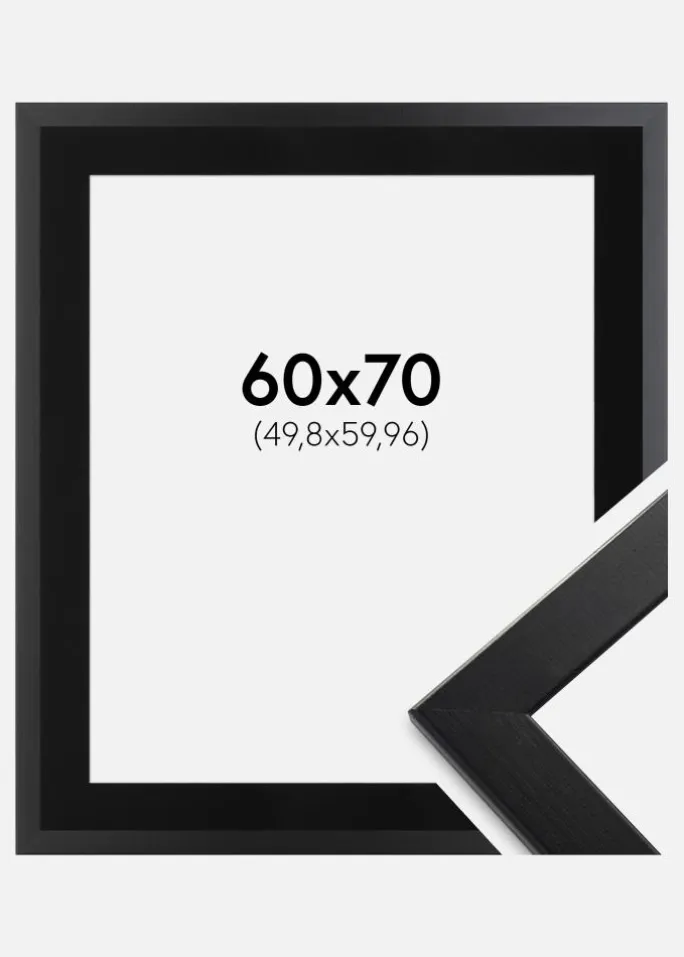 Ramme Trendline Sort 60x70 cm - Passepartout Sort 20x24 inches