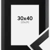 Ramme Trendline Sort 30x40 cm - Passepartout Sort 21x30 cm