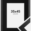 Ramme Trendline Sort 35x45 cm - Passepartout Sort 24x34 cm