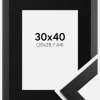 Ramme Trendline Sort 30x40 cm - Passepartout Sort 21x29,7 cm (A4)