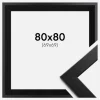 Ramme Trendline Sort 80x80 cm - Passepartout Sort 70x70 cm
