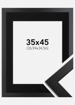 Ramme Trendline Sort 35x45 cm - Passepartout Sort 11x14 inches