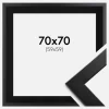 Ramme Trendline Sort 70x70 cm - Passepartout Sort 60x60 cm