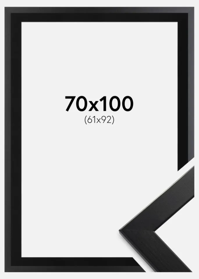 Ramme Trendline Sort 70x100 cm - Passepartout Sort 62x93 cm