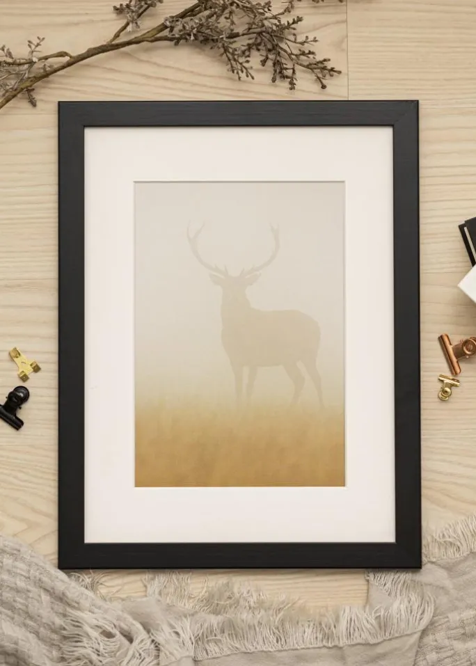 Ramme Trendline Sort 70x90 cm - Passepartout Hvid 24x30 inches