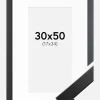 Ramme Trendline Sort 30x50 cm - Passepartout Hvid 18x35 cm