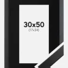 Ramme Trendline Sort 30x50 cm - Passepartout Sort 18x35 cm