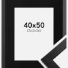 Ramme Trendline Sort 40x50 cm - Passepartout Sort 27,5x37 cm
