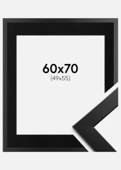 Ramme Trendline Sort 60x70 cm - Passepartout Sort 50x56 cm