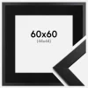 Ramme Trendline Sort 60x60 cm - Passepartout Sort 45x45 cm