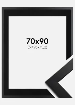 Ramme Trendline Sort 70x90 cm - Passepartout Sort 24x30 inches