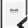 Ramme Trendline Sort 35x45 cm - Passepartout Hvid 11x14 inches