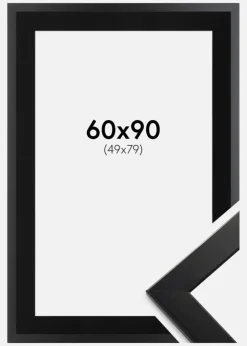 Ramme Trendline Sort 60x90 cm - Passepartout Sort 50x80 cm