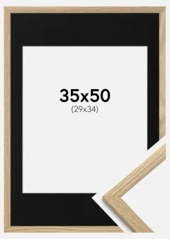 Ramme Trendy Eg 35x50 cm - Passepartout Sort 30x35 cm