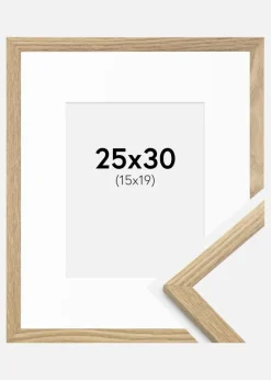Ramme Trendy Eg 25x30 cm - Passepartout Hvid 16x20 cm