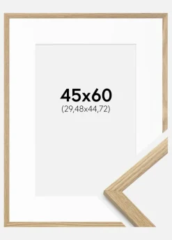 Ramme Trendy Eg 45x60 cm - Passepartout Hvid 12x18 inches