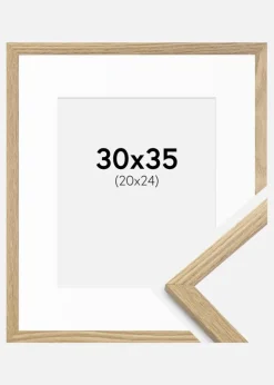 Ramme Trendy Eg 30x35 cm - Passepartout Hvid 21x25 cm