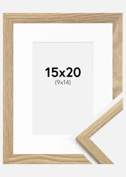 Ramme Trendy Eg 15x20 cm - Passepartout Hvid 10x15 cm