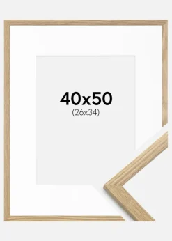 Ramme Trendy Eg 40x50 cm - Passepartout Hvid 27x35 cm