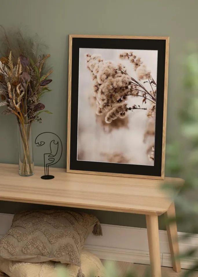 Ramme Trendy Eg 40x50 cm - Passepartout Sort 27,5x37 cm