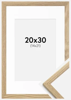 Ramme Trendy Eg 20x30 cm - Passepartout Hvid 15x22 cm