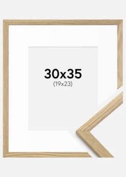 Ramme Trendy Eg 30x35 cm - Passepartout Hvid 20x24 cm