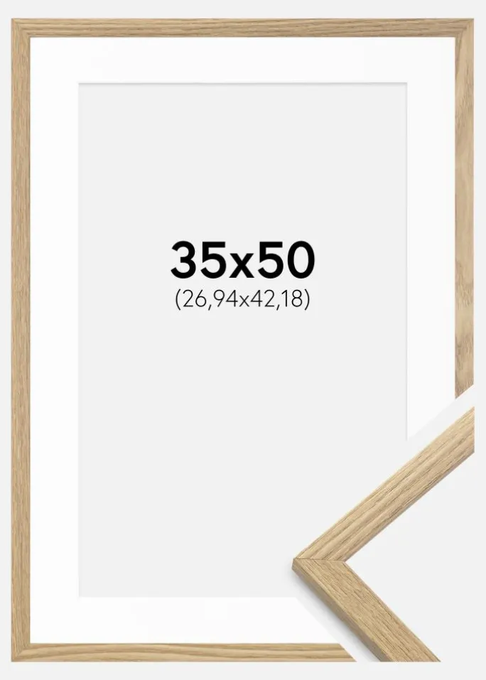 Ramme Trendy Eg 35x50 cm - Passepartout Hvid 11x17 inches