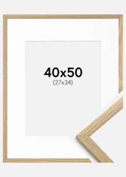 Ramme Trendy Eg 40x50 cm - Passepartout Hvid 28x35 cm