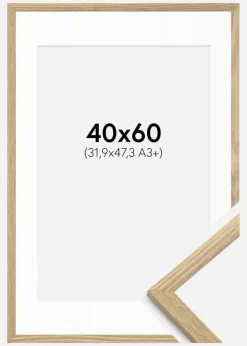 Ramme Trendy Eg 40x60 cm - Passepartout Hvid 32,9x48,3 cm (A3+)