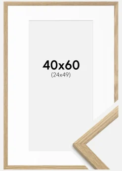 Ramme Trendy Eg 40x60 cm - Passepartout Hvid 25x50 cm