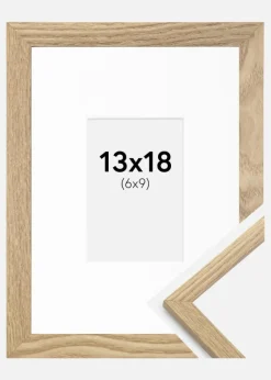 Ramme Trendy Eg 13x18 cm - Passepartout Hvid 7x10 cm