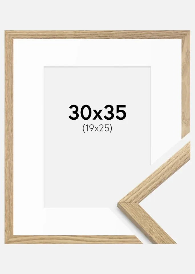 Ramme Trendy Eg 30x35 cm - Passepartout Hvid 20x26 cm