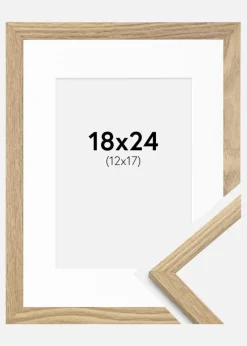 Ramme Trendy Eg 18x24 cm - Passepartout Hvid 13x18 cm