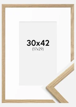 Ramme Trendy Eg 30x42 cm - Passepartout Hvid 18x30 cm