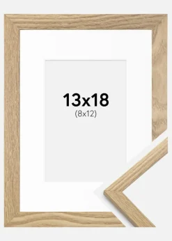 Ramme Trendy Eg 13x18 cm - Passepartout Hvid 9x13 cm