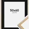 Ramme Trendy Eg 50x60 cm - Passepartout Sort 40x50 cm