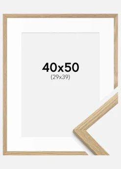 Ramme Trendy Eg 40x50 cm - Passepartout Hvid 30x40 cm