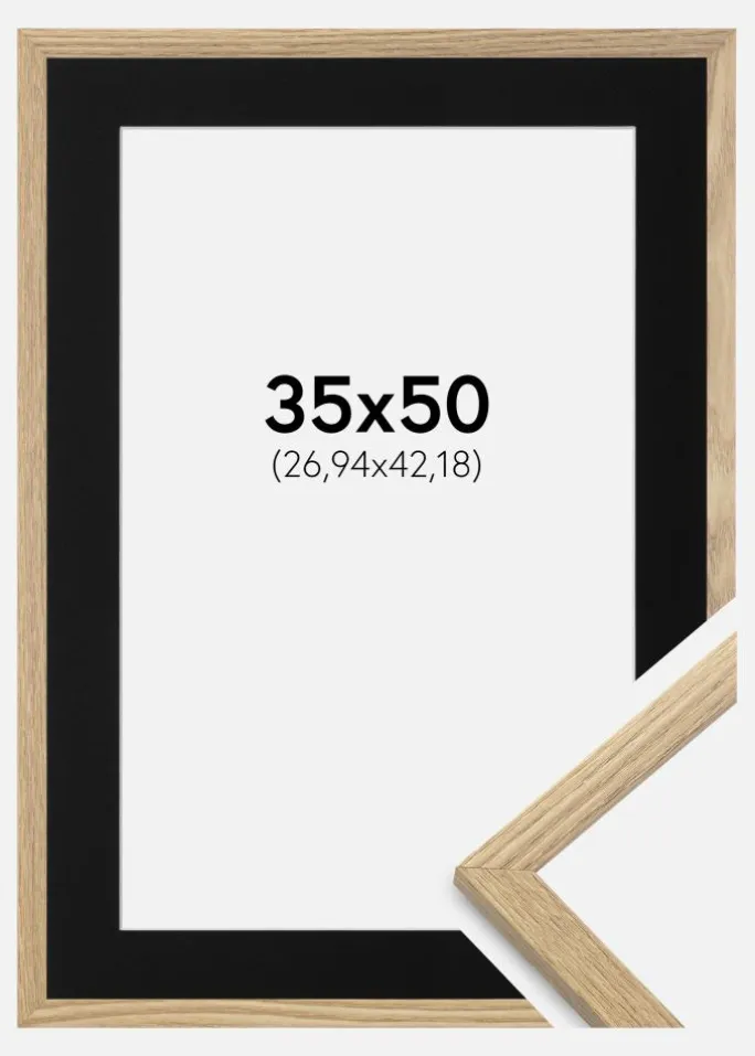 Ramme Trendy Eg 35x50 cm - Passepartout Sort 11x17 inches