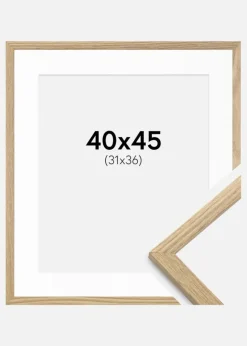 Ramme Trendy Eg 40x45 cm - Passepartout Hvid 32x37 cm