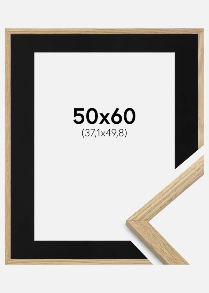 Ramme Trendy Eg 50x60 cm - Passepartout Sort 15x20 inches