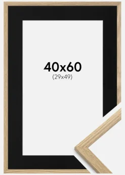 Ramme Trendy Eg 40x60 cm - Passepartout Sort 30x50 cm
